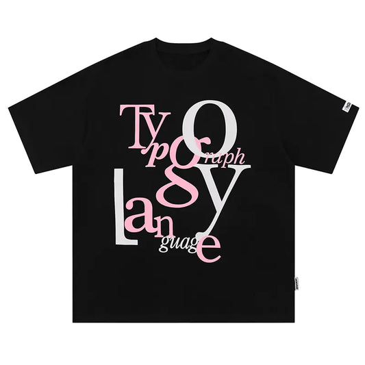 Creative Letter Print Short Sleeve Men’s T-Shirt